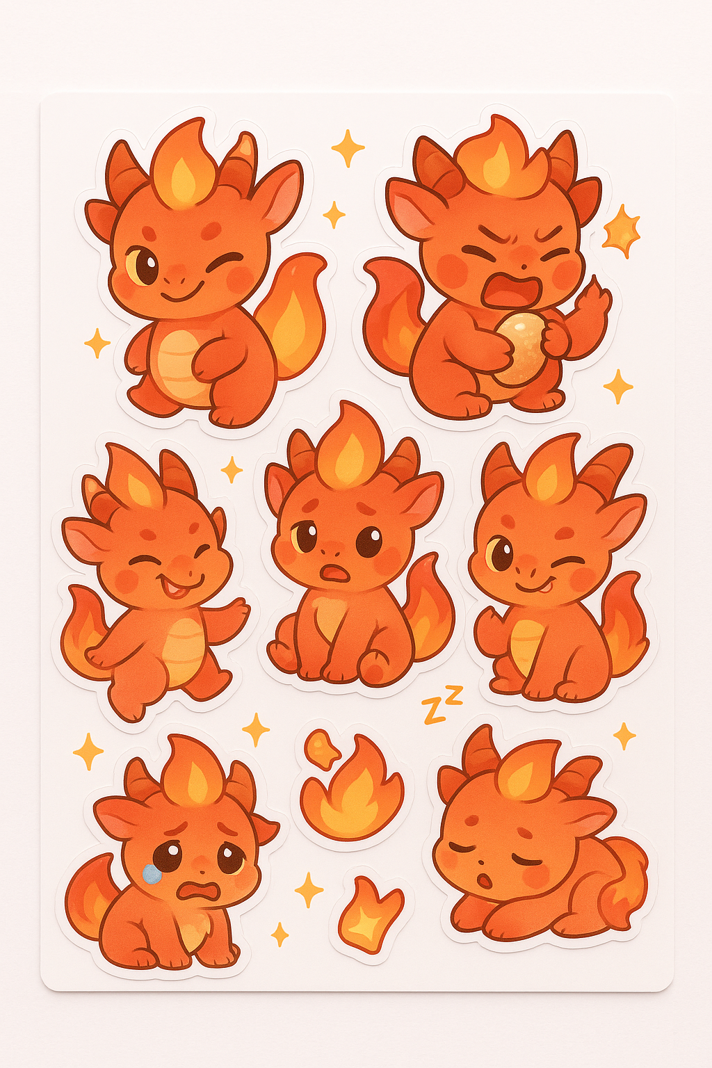 Fire Dragon Sticker Sheet